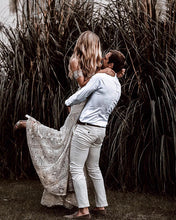 Sweetheart Neck Lace Beach Ivory Rustic Boho Wedding Dresses,MW267