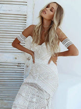 Sweetheart Neck Lace Beach Ivory Rustic Boho Wedding Dresses,MW267