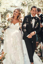 Rustic Lace Off the Shoulder Ivory Beach Wedding Dresses,MW271