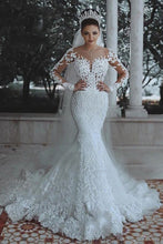 Cheap Long Sleeve Lace Wedding Dress Mermaid Bridal Gowns,MW291