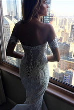 Cheap Mermaid Lace Wedding Dresses Sweetheart Neck Bridal Dress,MW300