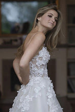 Sweetheart Neck Tulle A-line Wedding Dresses Appliqued Wedding Gowns,MW322