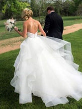 Satin Ball Gown Sweetheart Organza & Ruffled Wedding Dresses,MW422