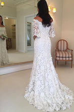 Off Shoulder Lace Short Sleeves Cheap Wedding Dresses Online,Cheap Bridal Dresses,MW425