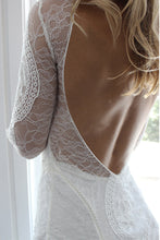 Open Back Wedding Dresses Beautiful Lace Backless Long Sleeve Bridal Gown,MW435