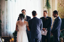 Sparkly Wedding Dresses Romantic A-line V-neck Beading Chiffon Bridal Gown,MW442