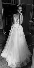 Beautiful Wedding Dresses A-line Scoop Hand-Made Flower Beading Bridal Gown,MW449