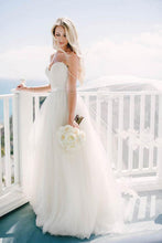 Simple Sweetheart Spaghetti Straps Custom Long Wedding Bridal Dresses,MW494