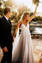 Tulle Open Back Spaghetti Straps Wedding Dresses Romantic Bridal Dresses,MW502