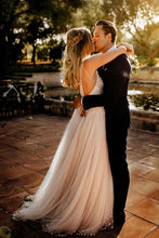 Tulle Open Back Spaghetti Straps Wedding Dresses Romantic Bridal Dresses,MW502