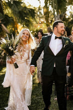 Sheath Bateau Long Sleeve Wedding Dresses Boho Country Bridal Dresses,MW503