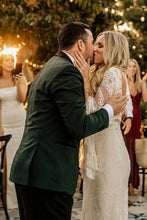 Sheath Bateau Long Sleeve Wedding Dresses Boho Country Bridal Dresses,MW503