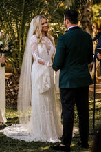 Sheath Bateau Long Sleeve Wedding Dresses Boho Country Bridal Dresses,MW503