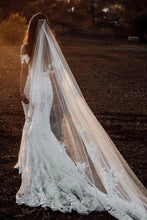 Amazing Mermaid Off the shoulder Tull Applique Rustic Wedding Dress,MW504