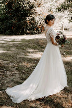 Cheap A-line Bateau Long Sleeve Rustic Lace Wedding Dresses,MW507