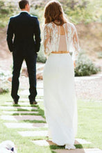 Flowy Boho Lace Two Piece Mermaid Chiffon Skirt Wedding Dresses, MW510