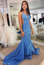 Mermaid Lace-Up Back Sequins Prom Dress With Slit SYP142