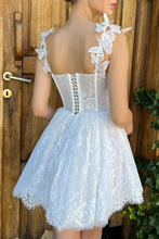 Mini White Homecoming Dress Lace Short Prom Dress PD519