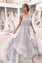 Modest Tulle A-line Scoop Sweep Train Wedding Dresses, Bridal Gowns, MW604
