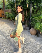 Cute Sage Green Short Homecoming Dress with Long Sleeves Sexy Party Dress Y1913