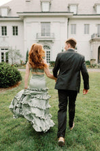 Melssa | Knotted Sage Ruffles Mermaid Tiedred Maxi Dress