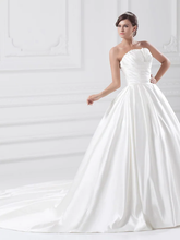 Ball Gown Wedding Dresses Strapless Court Train Satin Strapless Plus Size with Ruched Draping