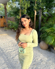 Cute Sage Green Short Homecoming Dress with Long Sleeves Sexy Party Dress Y1913