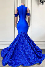 Charming Off-The-Shoulder Sequined Royal Blue Mermaid Prom Dresses