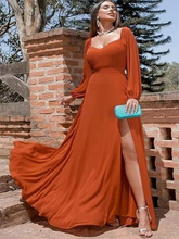 Off Shoulder Chiffon Prom Dress with Slit SYP170