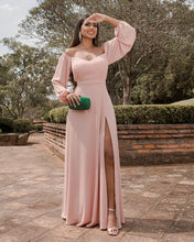 Off Shoulder Chiffon Prom Dress with Slit SYP170