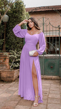 Off Shoulder Chiffon Prom Dress with Slit SYP170