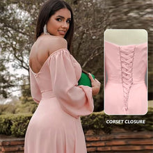 Off Shoulder Chiffon Prom Dress with Slit SYP170