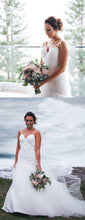 Off White Lace Tulle Spaghetti Strap Mermaid Wedding Dresses ,DB0169