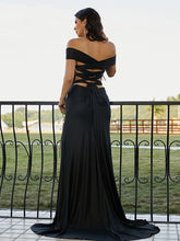 Long Prom Dresses Off the Shoulder Brush Train Dresses SYP23