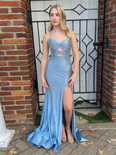 Orange Mermaid Strapless Long Prom Dress with Beads