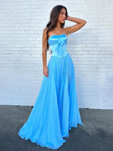 Pink Strapless A-Line Corset Bodice Prom Dress with Bow