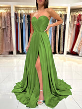 Satin Ruched Sweetheart Prom Dresses SYP137