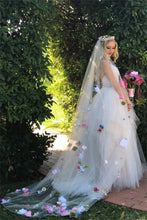 Princess Pink Tulle Spaghetti Straps V-neck Wedding Dresses, Bridal Gown, MW639