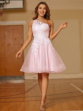 Tulle Homecoming Dresses One Shoulder Short Prom Dress SYH48