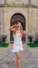 White Spaghetti Straps Graduation Dress White Homecoming Dress Y2986