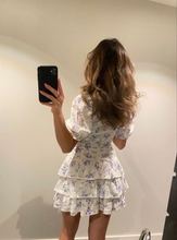 Deep V Neck Floral Dress Cute A-line Homecoming Dress Y2317