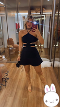 Sexy Black A-line Waist Cutout Homecoming Dress Y2710