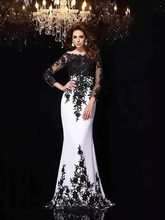 Wedding Dresses Bateau Neck Lace Tulle Lace Over Satin Long Sleeve Sexy Black Illusion Sleeve with Appliques