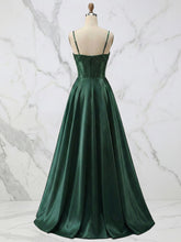 Red Satin A Line Corset Prom Dress with Beaded Boning