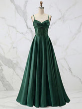 Red Satin A Line Corset Prom Dress with Beaded Boning