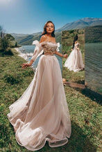 Romantic Off The Shoulder Princess Tulle Garden Prom Dress
