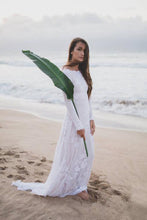 Rustic Ivory Mermaid Long Sleeves Backless Wedding Dresses, Bridal Dress, MW594