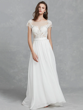 Wedding Dresses Bateau Neck  Satin Long Sleeve Mordern Backless with Buttons