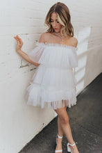 White Tulle Mini Dress Short Mini Gown SYH6