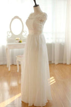 Elegant Ivory Chiffon Lace Long Wedding Dresses, Pretty Bridal Gown, MW137
